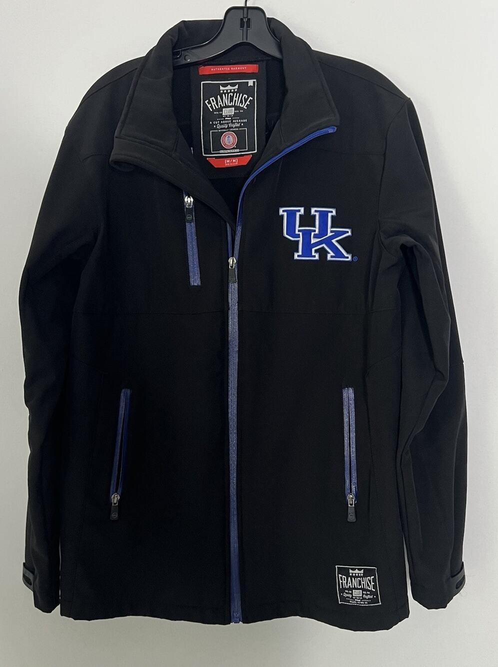 Franchise Club Men’s Size M Black Kentucky Wildcats Softshell Full-Zip Jacket